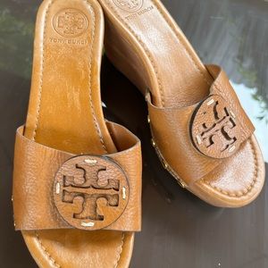 Tory Burch Leather Wedge Sandal